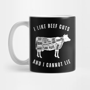 I Like Beef Cuts - Funny Cow Graphic - White Mug